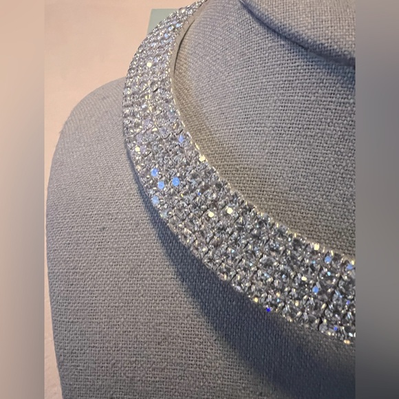 Elegant Princess Rhinestone Choker Silver Necklace - Picture 4 of 6